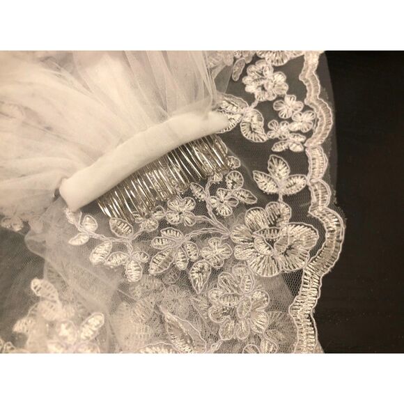Wedding White Lace Veil 118.11\'\' for Bride main image 4